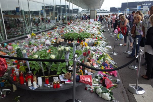 07-24-2014.schiphol,amsterdam.,Memorial,Flowers,For,The,Victims,Of,Mh17