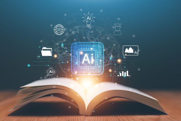 Ai,Education,Concept,With,Glowing,Chip,Above,Open,Book.,Symbolizing