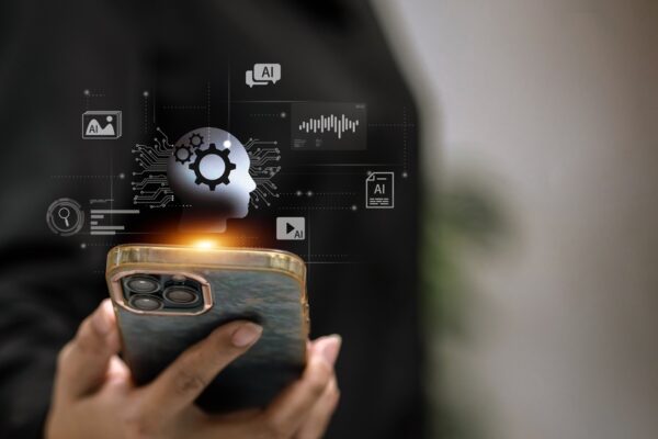 Artificial,Intelligence,And,Mobile,Automation,Concept,Showing,Ai,Icons,Above